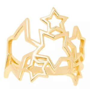Gold Plated Open Design Stars Cluster Ring  Sz 8 MSRP $76.